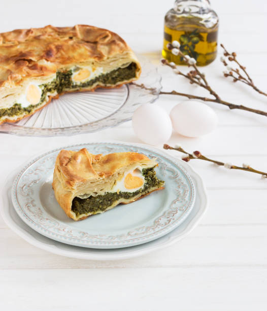 istock Pasqualina tart typical italian easter food wedge spinach egg. 1379623228