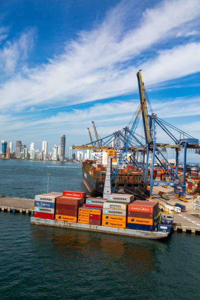 Cartagena international port stock photo