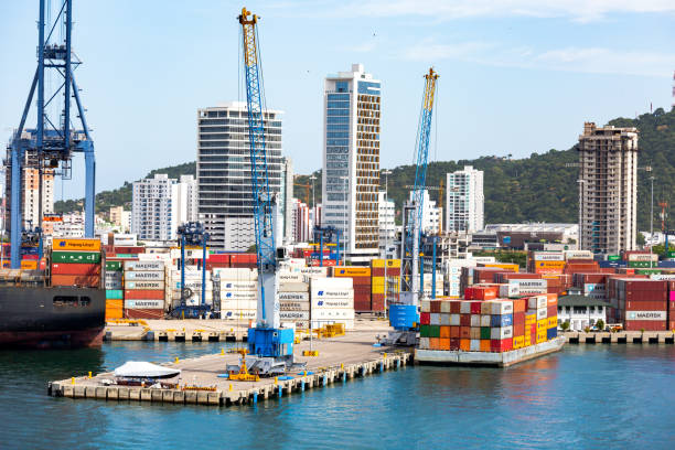 Cartagena international port stock photo