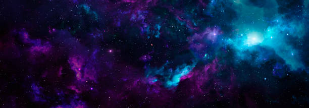 istock Cosmic background with a nebula and shining stars 1379752530