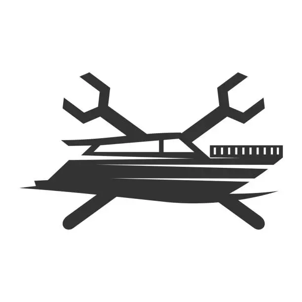 Vector illustration of boat ship yacht service logo Icon Illustration Brand Identity