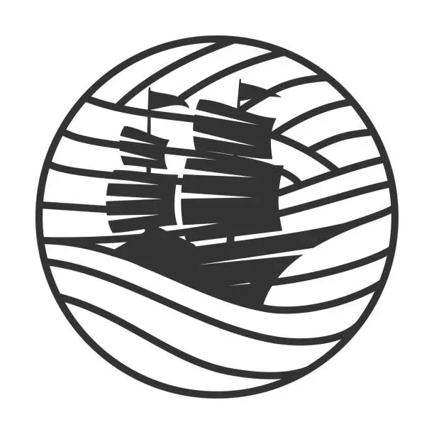 Vector illustration of boat ship yacht logo Icon Illustration Brand Identity