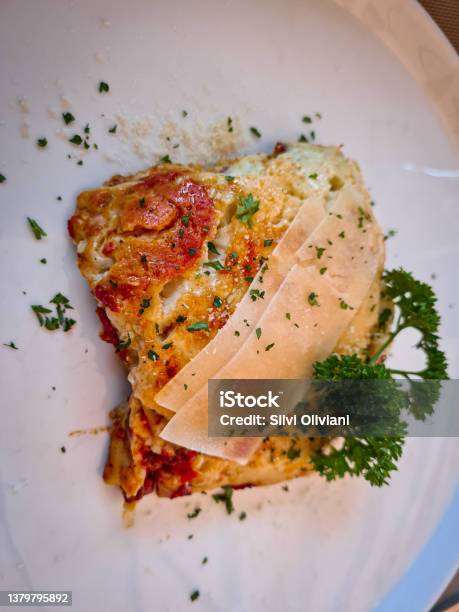 Lasagna Stock Photo - Download Image Now - Basil, Cheese, Close-up