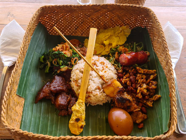 Nasi Campur Bali stock photo