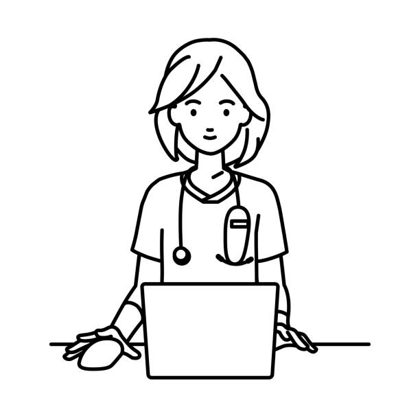 80+ Nurse Typing At Computer Stock Illustrations, Royalty-Free Vector ...