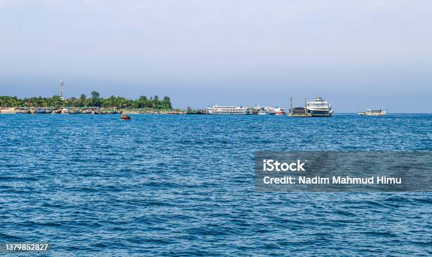 Tourist Jetty Of St Martins Island Bangladesh Photo Of A Seaport On An Island With Many Ships Docked Good To Use For Outdoor And Something About Facilities Or Transporter Content Stock Photo - Download Image Now