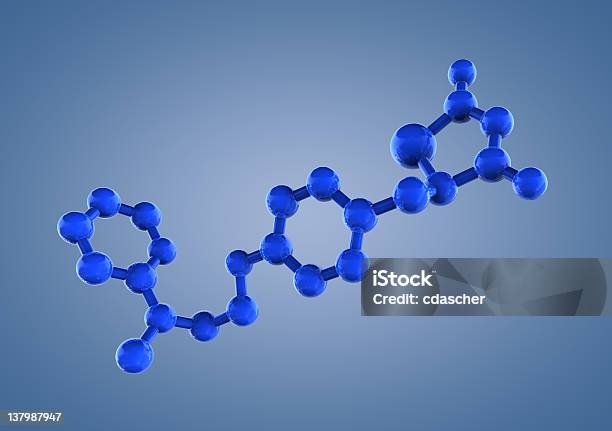 Molécula De Azul - Fotografias de stock e mais imagens de Biologia - Biologia, Biotecnologia, Cuidados de Saúde e Medicina