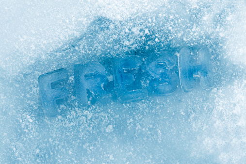 the word fresh written with frozen letters