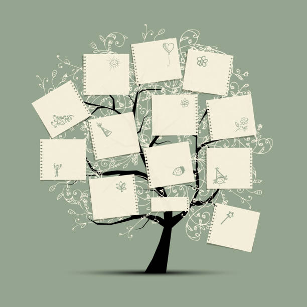 Wish tree for your design vector art illustration