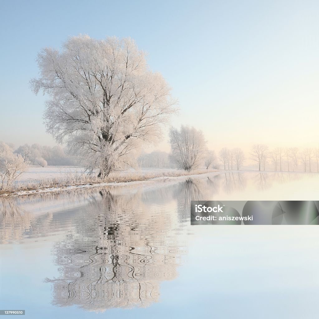 Inverno paesaggio dell'alba - Foto stock royalty-free di Neve