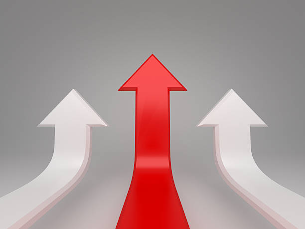 istock 3d arrows. Symbol of competition. 137990535