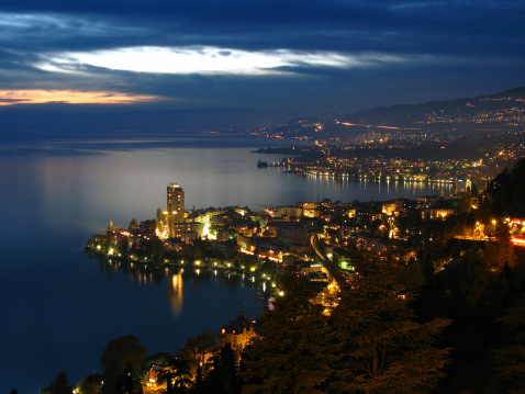 Montreux at night, Switzerland