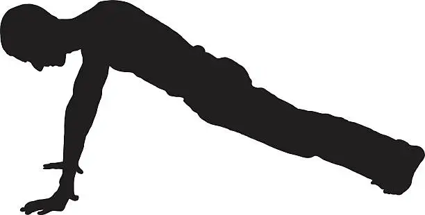 Vector illustration of Push up silhouette