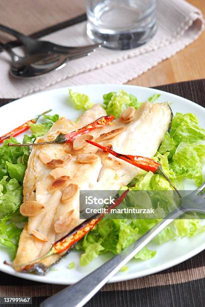 Steamed Seabass Stock Photo - Download Image Now - Almond, Cabbage, Chili Pepper