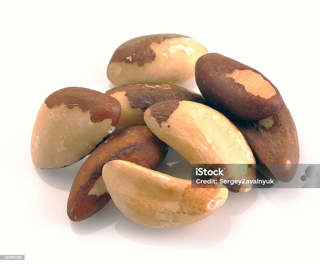 Brazil nuts Brazil nuts close-up isolated on white background Brazil Stock Photo