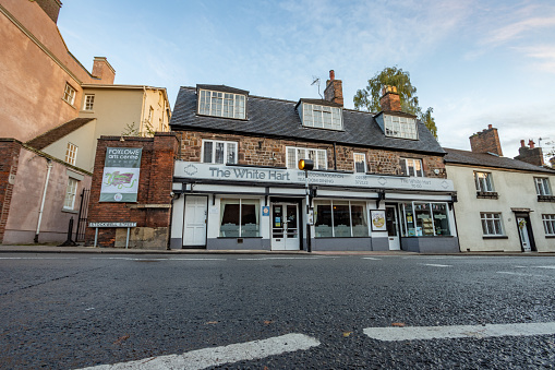 The White Hart Tearoom & B&B on Stockwell Street of Leek in Staffordshire, England. This is a commercial business.