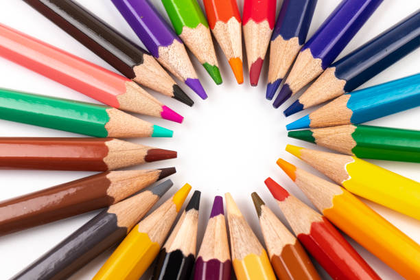 istock Many multicolored pencils, isolated on white background with copy space. Art and education background. 1379938939