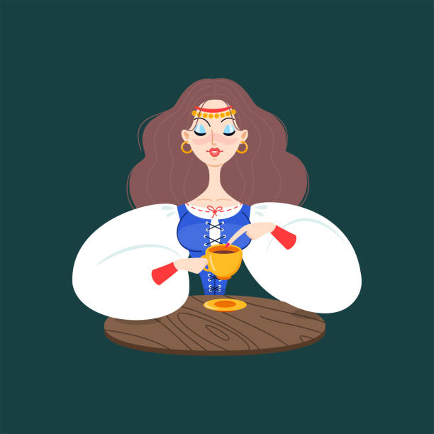 ilustrações de stock, clip art, desenhos animados e ícones de fortune teller female character - fado