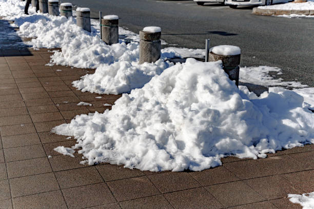 istock Snow accumulated in the pavement 1379957751