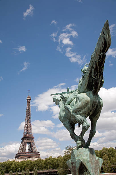 Replica Of Eiffel Tower On A Palm Near Arc de Triomphe, Paris - France