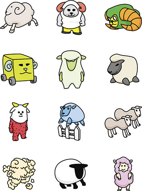 Sheep Mascots vector art illustration