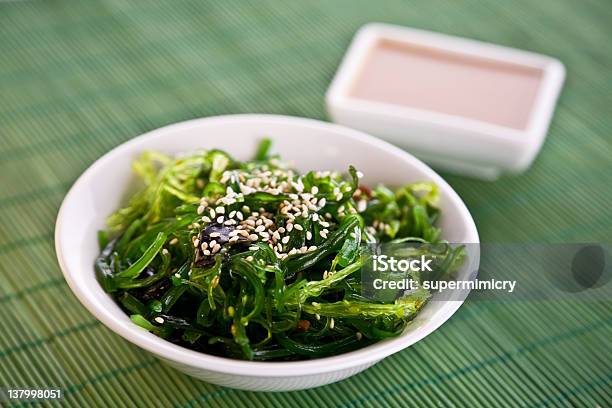 A Bowl Of Wakame Seaweed Salad Stock Photo - Download Image Now - Seaweed, Food, Salad