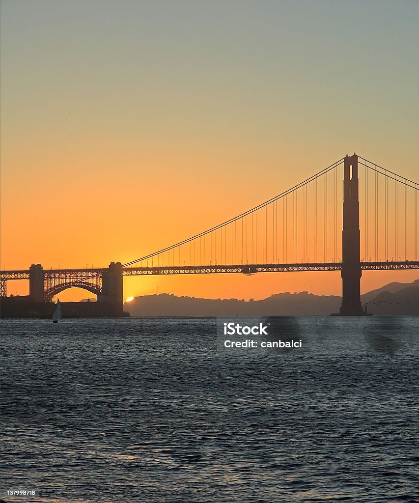 Golden Gate bridge, San Francisco at sunset A shot of the famous Golden Gate bridge in San Francisco at sunset. Agricultural Field Stock Photo