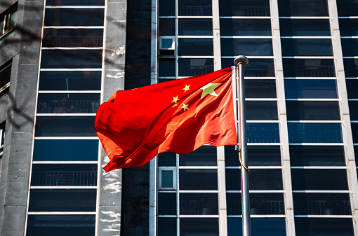 China's five-star red flag waving