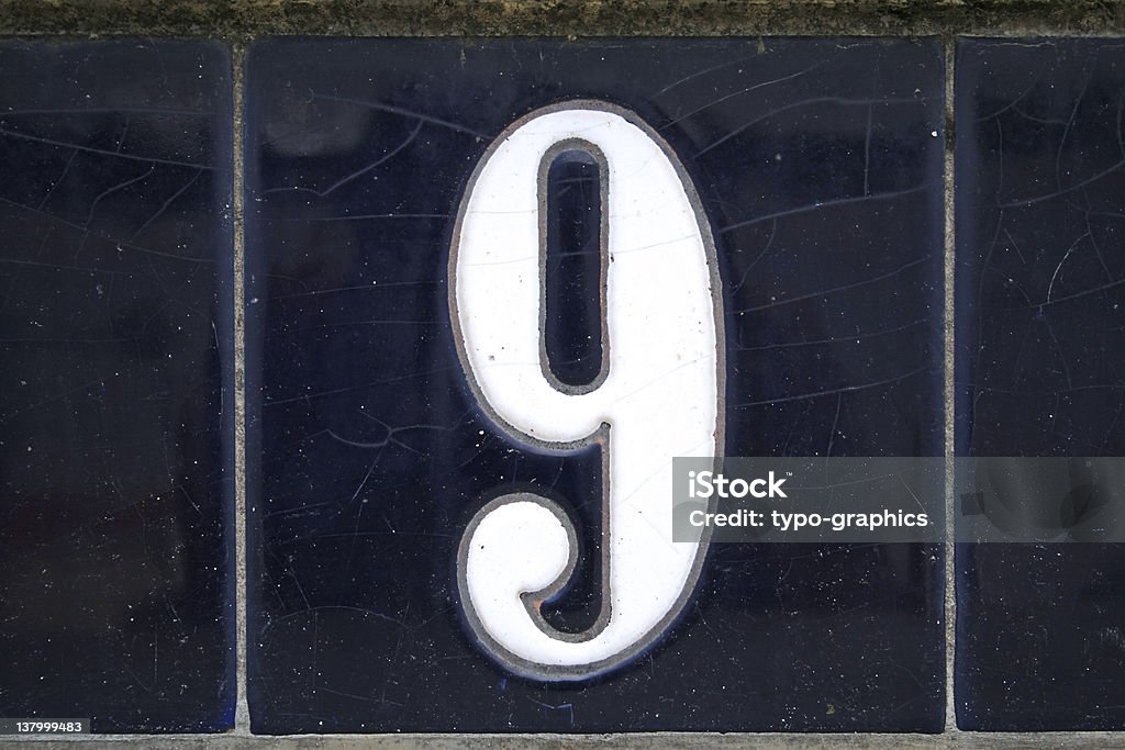 Number 9 - Lizenzfrei Emaille Stock-Foto