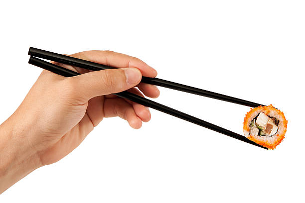 roll - chopsticks stock-fotos und bilder