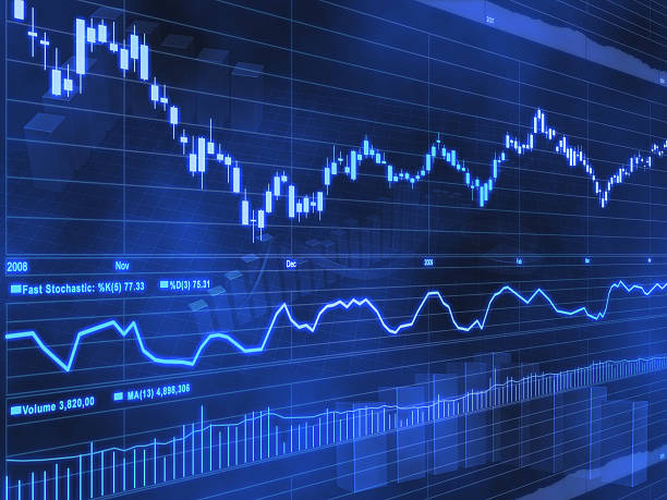 istock Abstract 3-D stock market chart with symbols 138000947