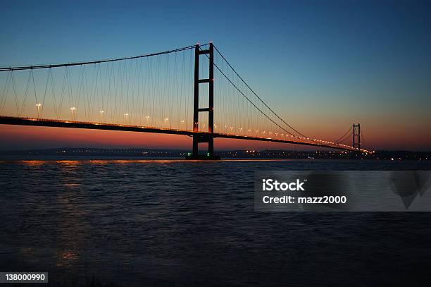 The Humber Bridge At Sunset Stock Photo - Download Image Now - Humber Bridge, Hull, Bridge - Built Structure
