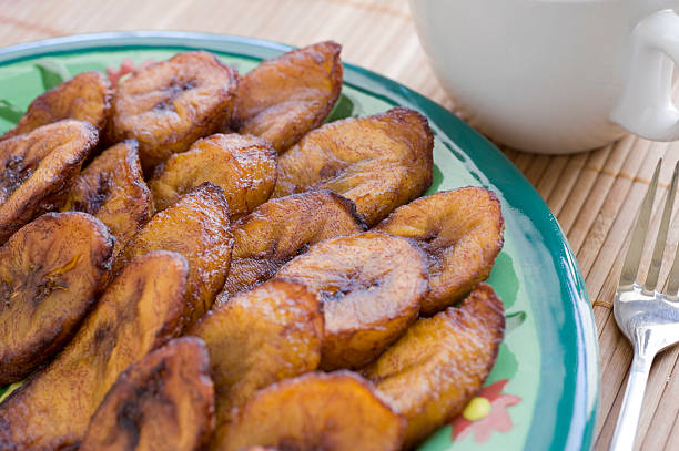 Mature Platanos Ripe fried plantains. Common in Puerto Rico and other parts of the Caribbean. If you need a recipe to print, use the one below: Fried Plantain stock pictures, royalty-free photos & images