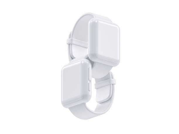 White Smart watch close-up on a white background. 3d render