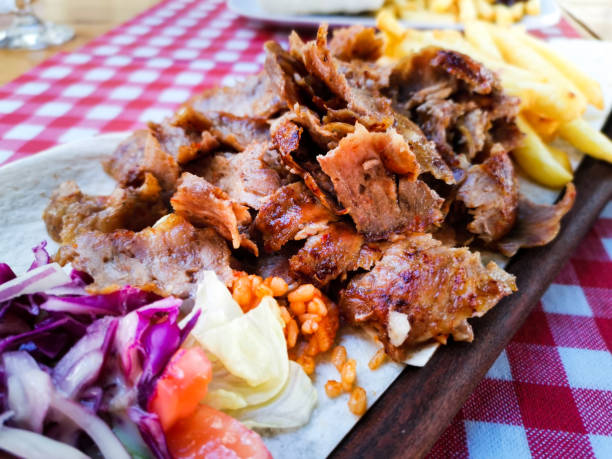 istock tasty beef steak kabobs with vegetables on a slate plate 1380055794