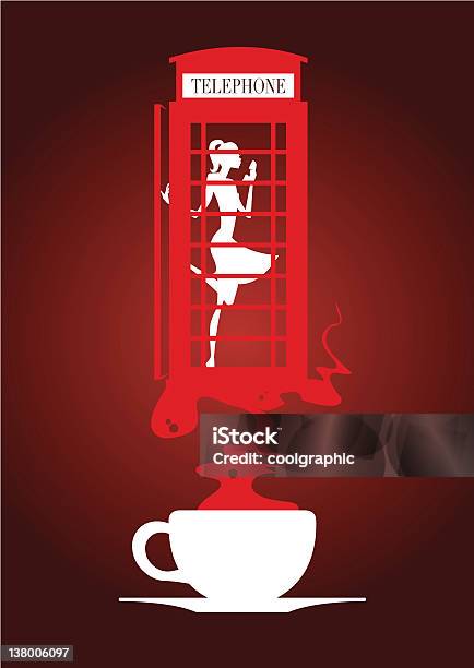 ティーカップとイギリス電話ボックス - お茶の時間のベクターアート素材や画像を多数ご用意 - お茶の時間, イラストレーション, イングランド文化