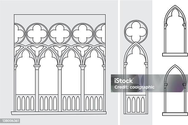 Ilustración de Ventanas Venecianas y más Vectores Libres de Derechos de Arco - Característica arquitectónica - Arco - Característica arquitectónica, Venecia - Italia, Patrones visuales