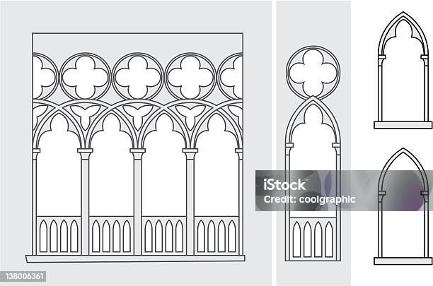 Венецианский Окна — стоковая векторная графика и другие изображения на тему Арка - архитектурный элемент - Арка - архитектурный элемент, Венеция - Италия, Ренессанс