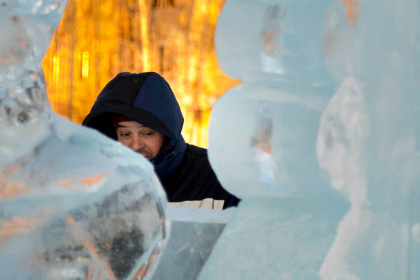 istock Portrait of the installer at the ice panel 1380066397