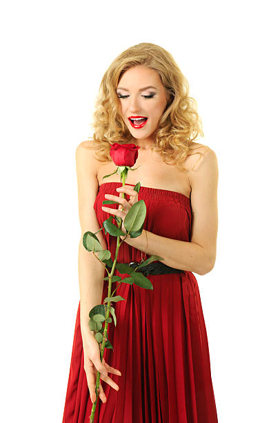 istock Valentine girl with rose 138006909