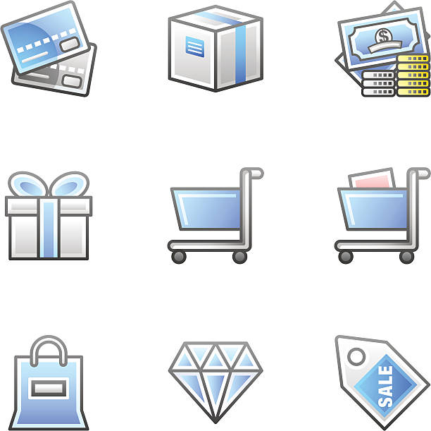 "IGO" Icon Series - Business/Shopping Files included: goldco buy gold stock illustrations