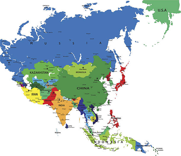 illustrations, cliparts, dessins animés et icônes de carte politique de l'asie - india map cartography pakistan