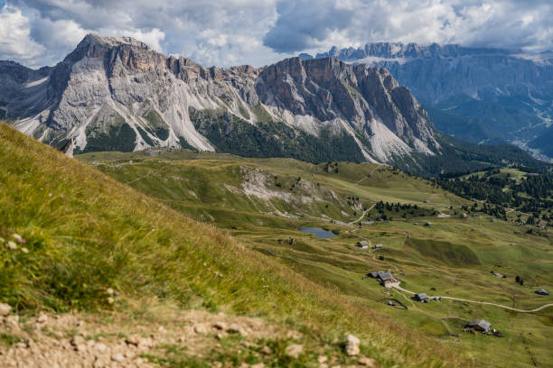 istock Hiking on the iconic outdoors mountain landscape on the Dolomites 1380091175