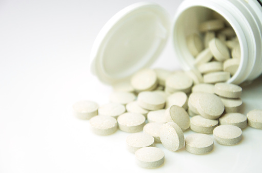 Caffeine Isolate Caffeine Tablets Slide Isolated On White Stock Photo - Download Image ...