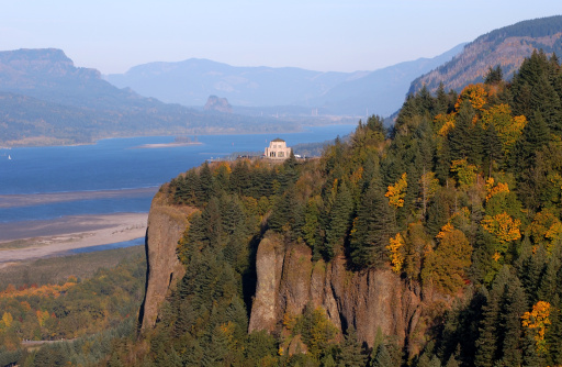 Overview of Columbia river gorge vista house