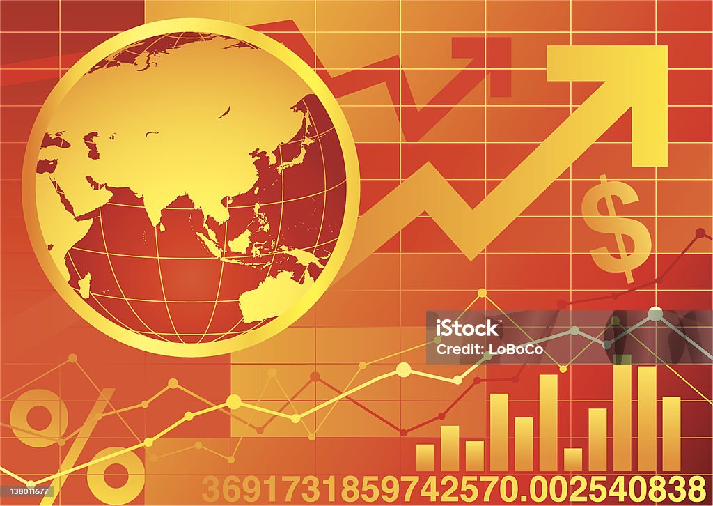 Финансовый мир — Азия - Векторная графика Глобус роялти-фри