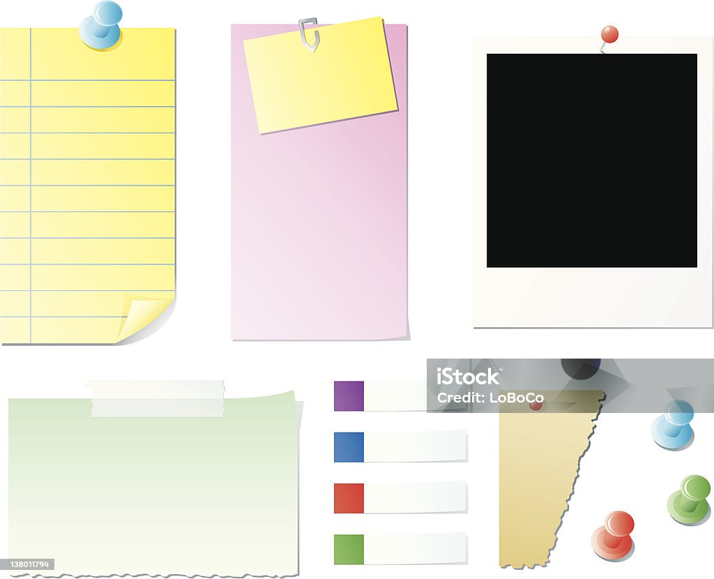 Notes & Stickies Files included: Adhesive Note stock vector