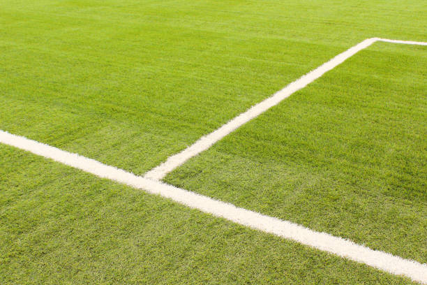 istock New artificial football field. Close-up. Background. Texture. 1380121286