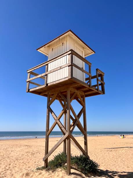 istock lifeguard tower on the beach 1380132559