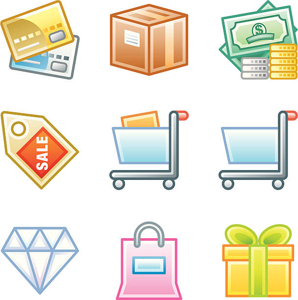 "Roundi" Icon Set - Shopping Files included: goldco website stock illustrations